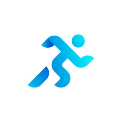 Running man, athletics, marathon, summer sport, run icon isolated on white background. Minimal cover design. Creative line-art set.