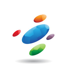 Abstract Symbol of Oval Dots Icon with Mosaic Pattern