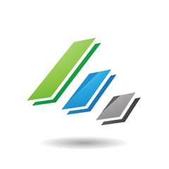 Abstract Symbol of Colorful Diagonal Bars Icon