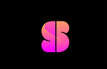 pink alphabet letter S for company logo icon design