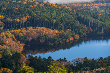 秋　高見石からの白駒池