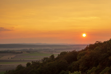 Wittmar Ausblick vom Bismarkturm im Sonnenuntergang