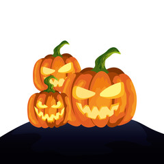 halloween pumpkins traditional isolated icon
