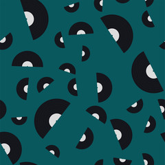 Seamless pattern of vinyl records
