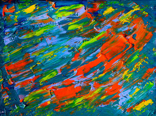 Fototapeta na wymiar Abstract art painting with acrylic colors