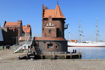 Historisches Lotsenhaus im Hafen von Stralsund