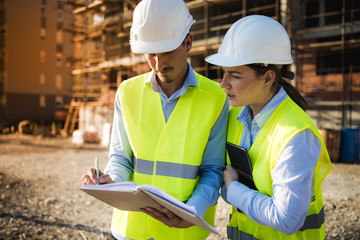 Construction workers having meeting,stock photo