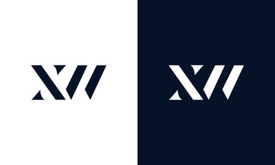 Creative flat letter XW logo. This logo icon incorporate with abstract shape in the creative way.