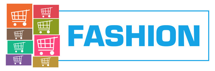 Fashion Colorful Shopping Carts Grid Left Box Horizontal 