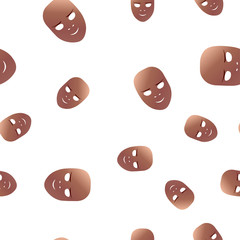 Cunning theatrical mask seamless pattern