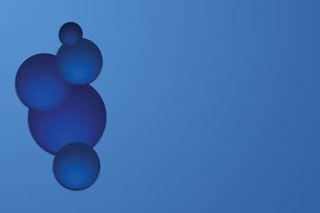 Blue Bubbles on blue background - Scientific background.  3D  illustration.