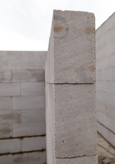 Foam bricks in a house under construction