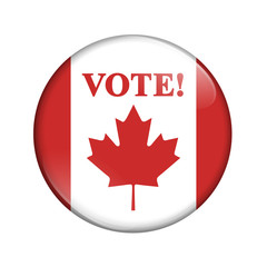 Canadian vote flag badge button