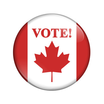 Canadian vote flag badge button