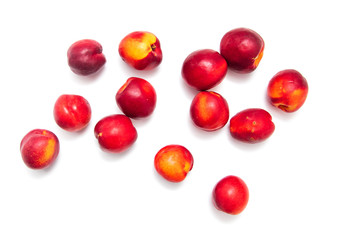 Ripe nectarine isolated on a white background