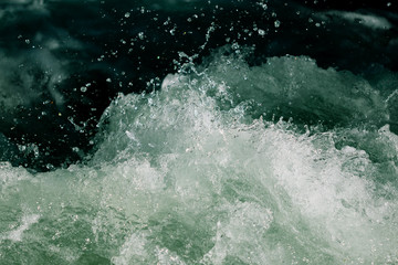 Splashes of water from the waves in the sea