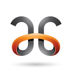 Black and Orange Bold Curvy Letters A and G Illustration