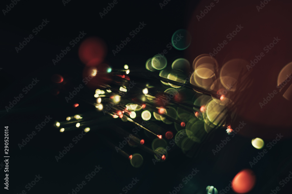 Poster beautiful abstract optical light bokeh on a glow background.