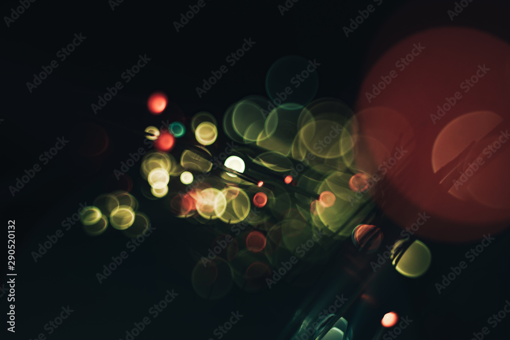 Poster Beautiful abstract optical light bokeh  on a glow background.