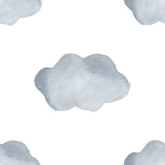 handdrawn watercolor pattern. the weather set. objects describing types of weather.