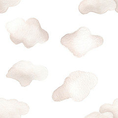 handdrawn watercolor pattern. the weather set. objects describing types of weather.