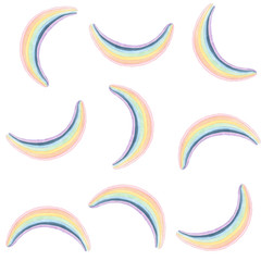 handdrawn watercolor pattern. the weather set. objects describing types of weather.