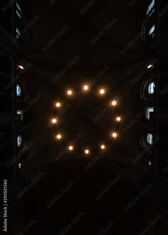 Sticker Interior of the St. Pierre Cathedral in Geneva, Switzerland, today belonging to the Swiss Reformed Church. 