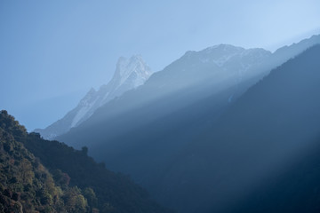 Dhaulagiri mountain peak, Annapurna base camp trek