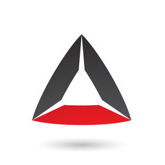 Fototapeta premium Black and Red Triangle with Bowed Edges Illustration