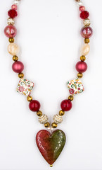 Necklace on white background