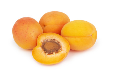 Apricots on white
