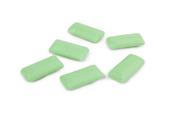 Chewing gum on white