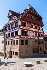 Albrecht Dürer House at gate Tiergärtnertor in the old town of Nuremberg below the castle