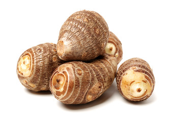 Taro on white background.