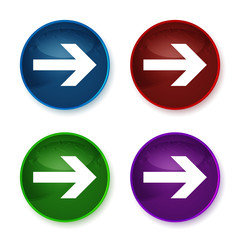 Next arrow icon shiny round buttons set illustration