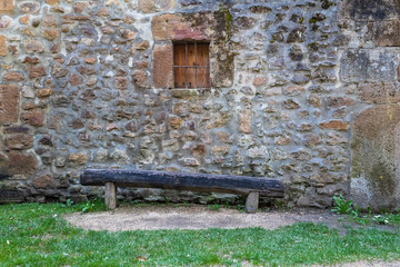 old windows in a rural house with bars
