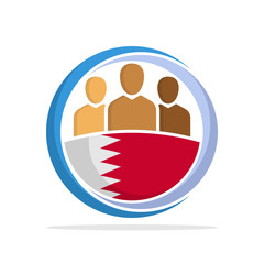 Illustrated icon with the concept of the national community of Bahrain 