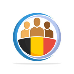 Illustrated icon with the concept of the national community of Belgian