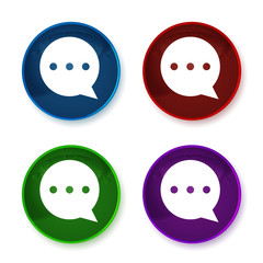 Comment icon shiny round buttons set illustration