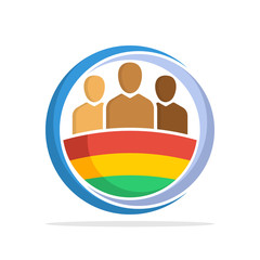 Illustrated icon with the concept of the national community of Bolivia 