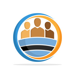 Illustrated icon with the concept of the national community of Botswana 
