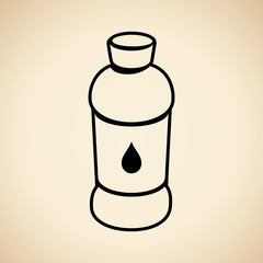 Black Water Icon isolated on a Beige Background Illustration