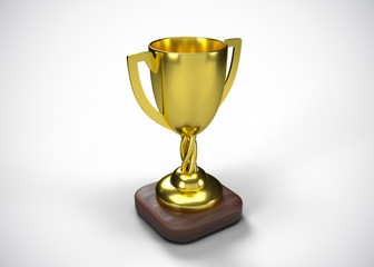 Gold Trophy Champions Winner 3D Render
