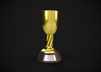 Gold Trophy Champions Winner 3D Render