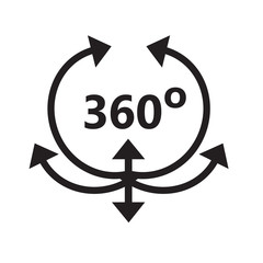 angle 360 degrees icon- vector illustration