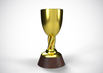 Gold Trophy Champions Winner 3D Render