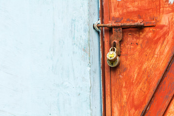 Double lock on a metal door,door security 