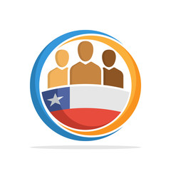 Illustrated icon with the concept of the national community of Chile