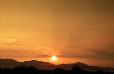 beautiful sunset in summer holiday