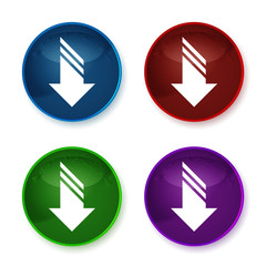 Download icon shiny round buttons set illustration